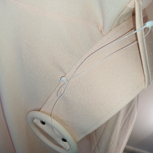 NWT Asos Peach Belted Long Maxi Retro 40s Style Yoke Waist Dress Size 12 Tall - Picture 9 of 14